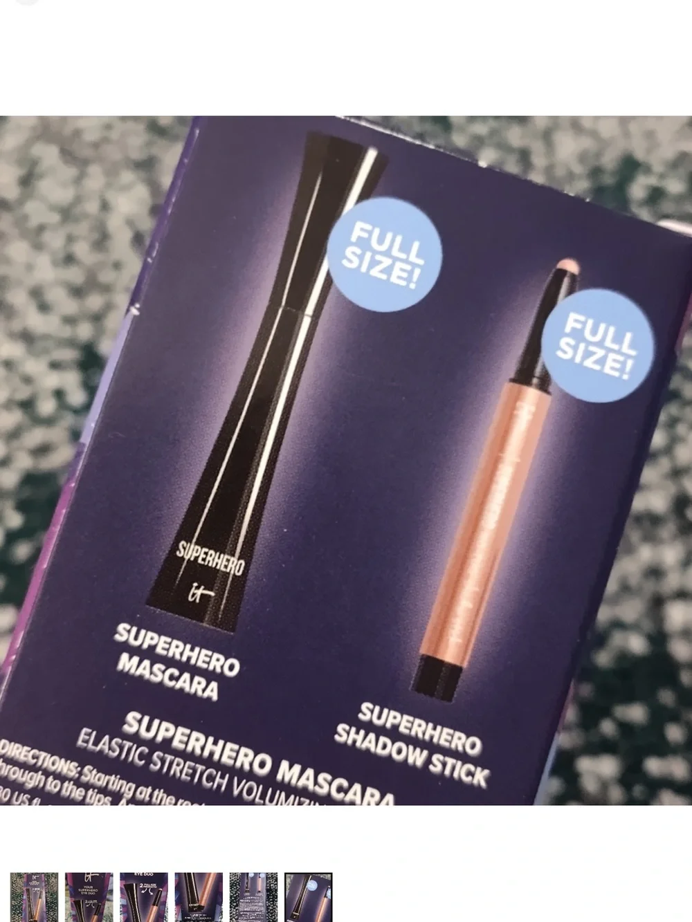 It Cosmetics Superhero Mascara & Shadow StickGift Set Duo N Full Sizes NEW!